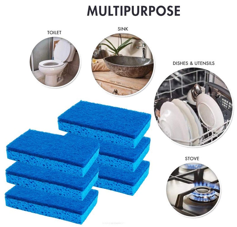 Scrubit Non-Scratch Cleaning Scrub Sponges- Scrubbing Dish Sponge Ideal for Washing Kitchen,Dishes, Bathroom &More â€“ Dishwashing Sponge Along with A Thought Scrubber â€“ 6 sponges - Image 4